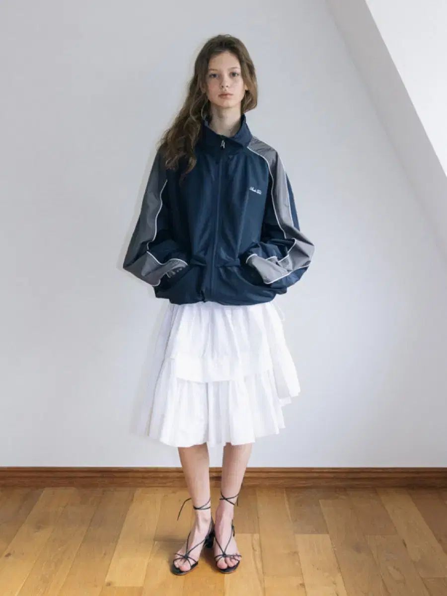 スタジオテーブル アシメントリー レイヤースカート 白