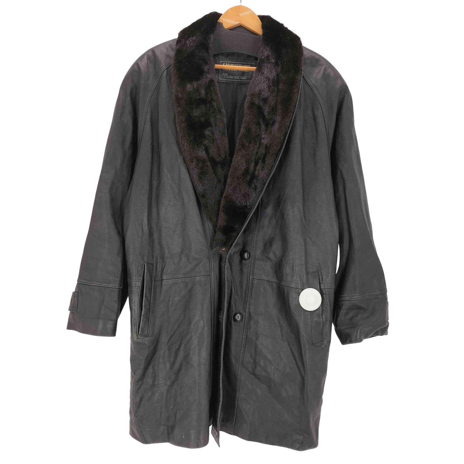 USED古着(ユーズドフルギ) {{KAB BU CLOTHING}} ファー付き レザーコート メンズ 表記無 【中古】【ブランド古着バズストア】 ユーズドフルギ USED古着 {{KAB BU CLOTHING}} ファー付き レザー