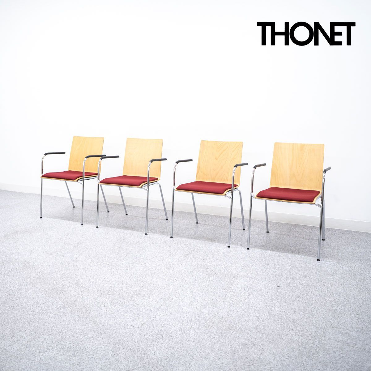 THONET トーネット S 162 SPF ダイニング アーム チェア 4脚セット ブナ材 ナチュラル デルフィン デザイン 定価42万