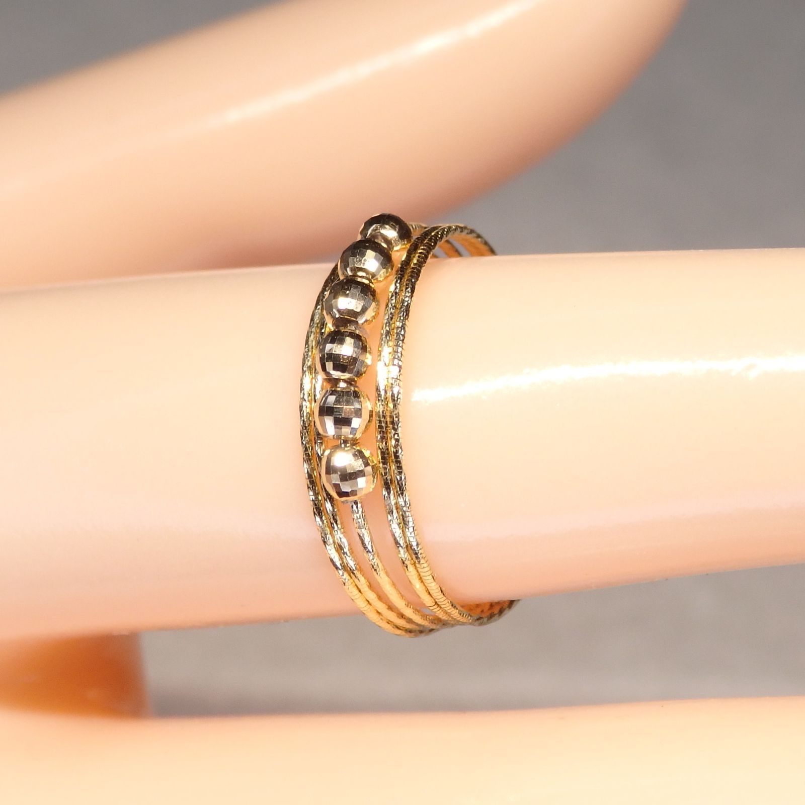 形状記憶リング 5連 Z5993 ゴールドK18 地金 指輪 フリーサイズ - メルカリ