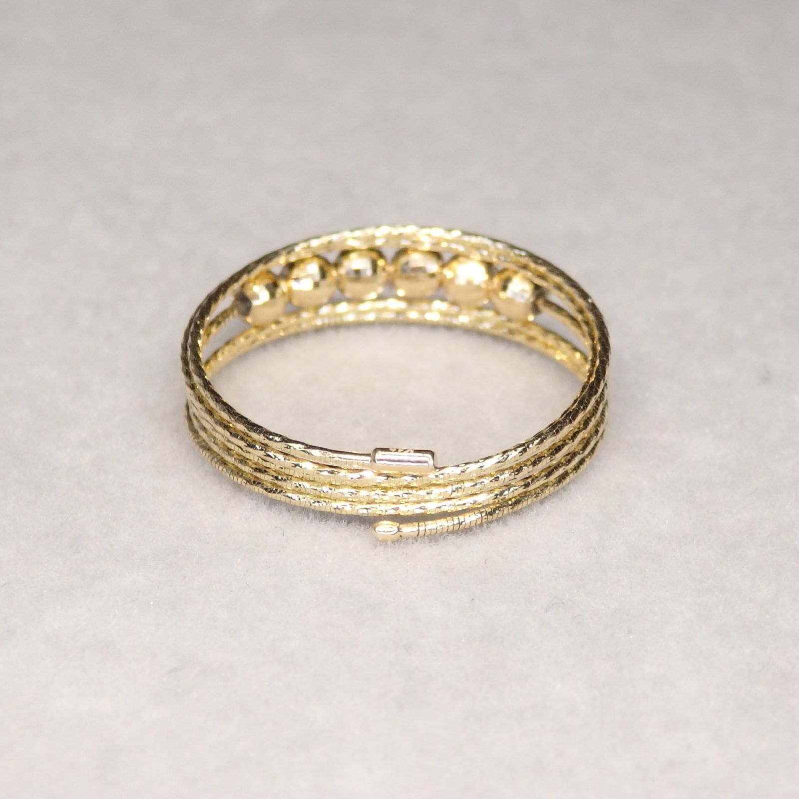 形状記憶リング 3連 Z5896 ゴールドK18 地金 指輪 フリーサイズ 形状