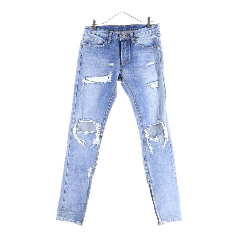 MNML (ミニマル) ダメージ加工 スリム デニムパンツ インディゴ - メルカリ