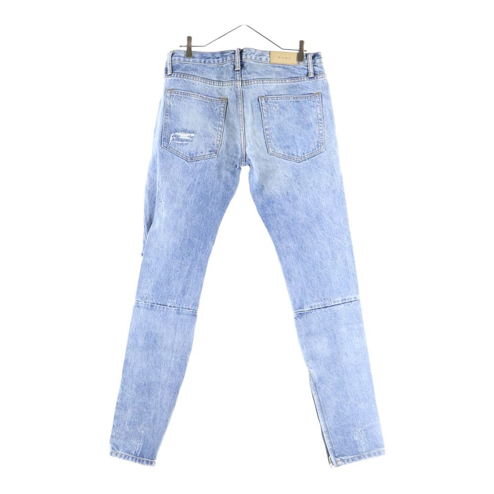 MNML (ミニマル) ダメージ加工 スリム デニムパンツ インディゴ - メルカリ