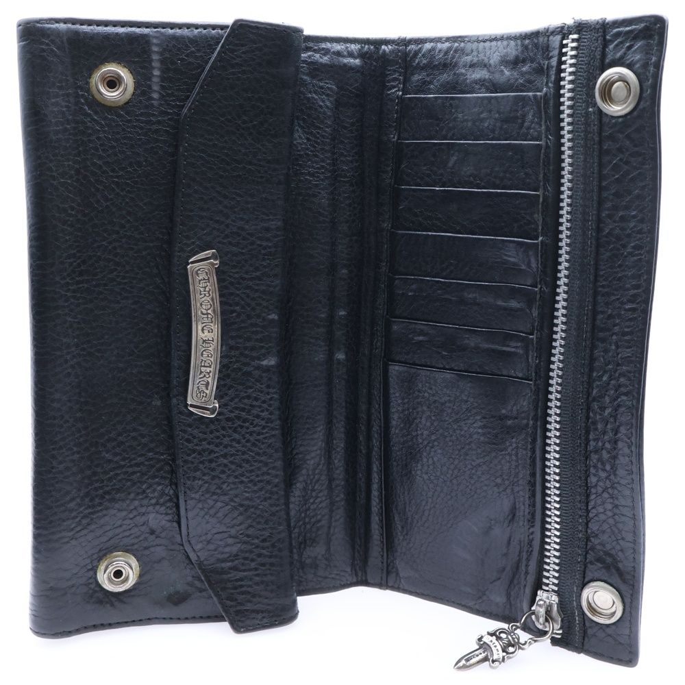 CHROME HEARTS (クロムハーツ) LONG WALLET グリーシー クロスボタン