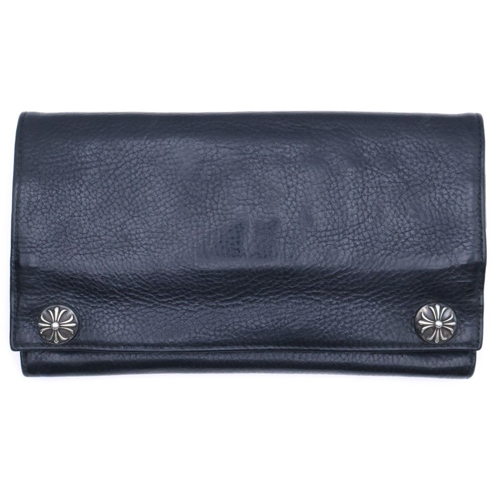 CHROME HEARTS (クロムハーツ) LONG WALLET グリーシー クロスボタン