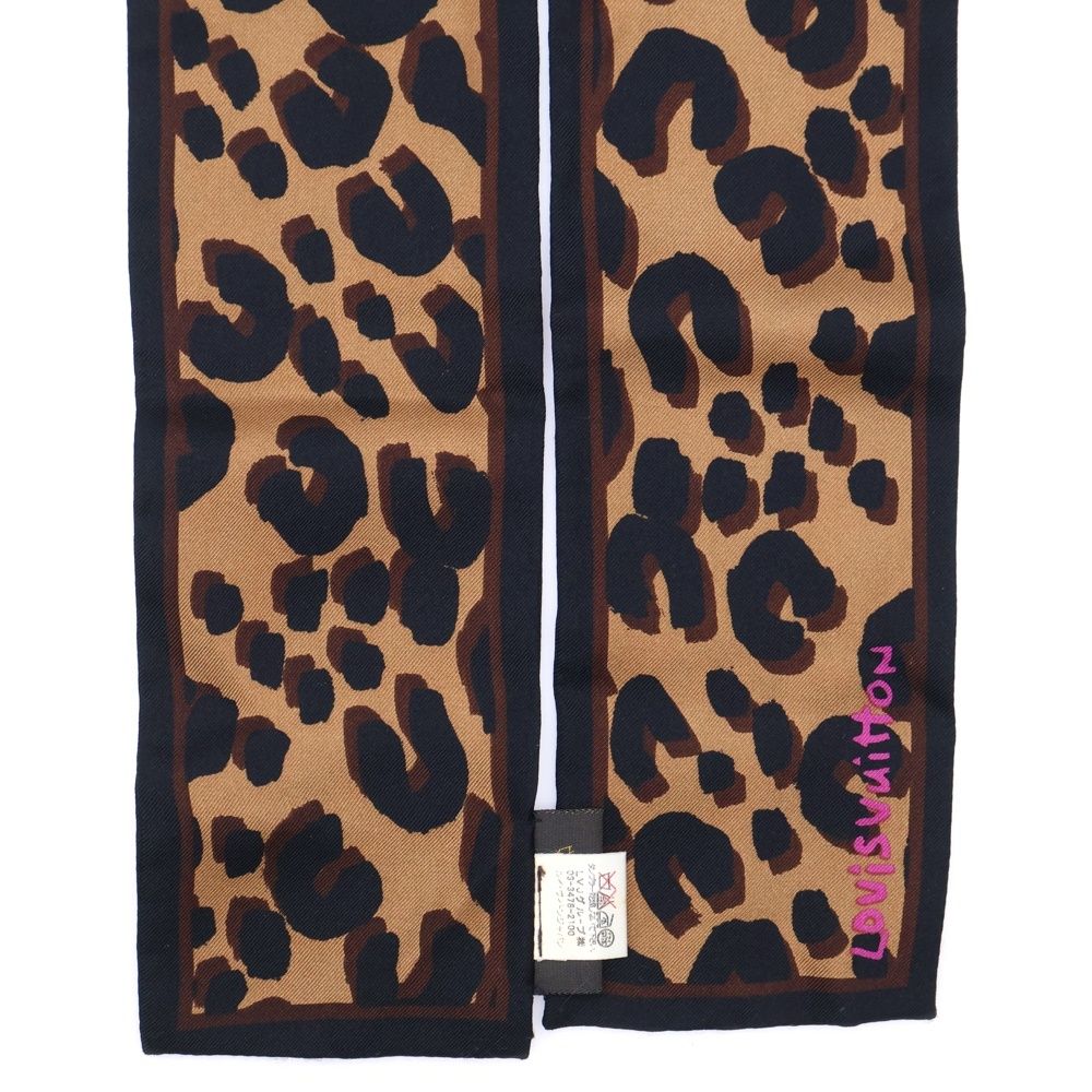 LOUIS VUITTON (ルイヴィトン) シルクスカーフ レオパード ブラック