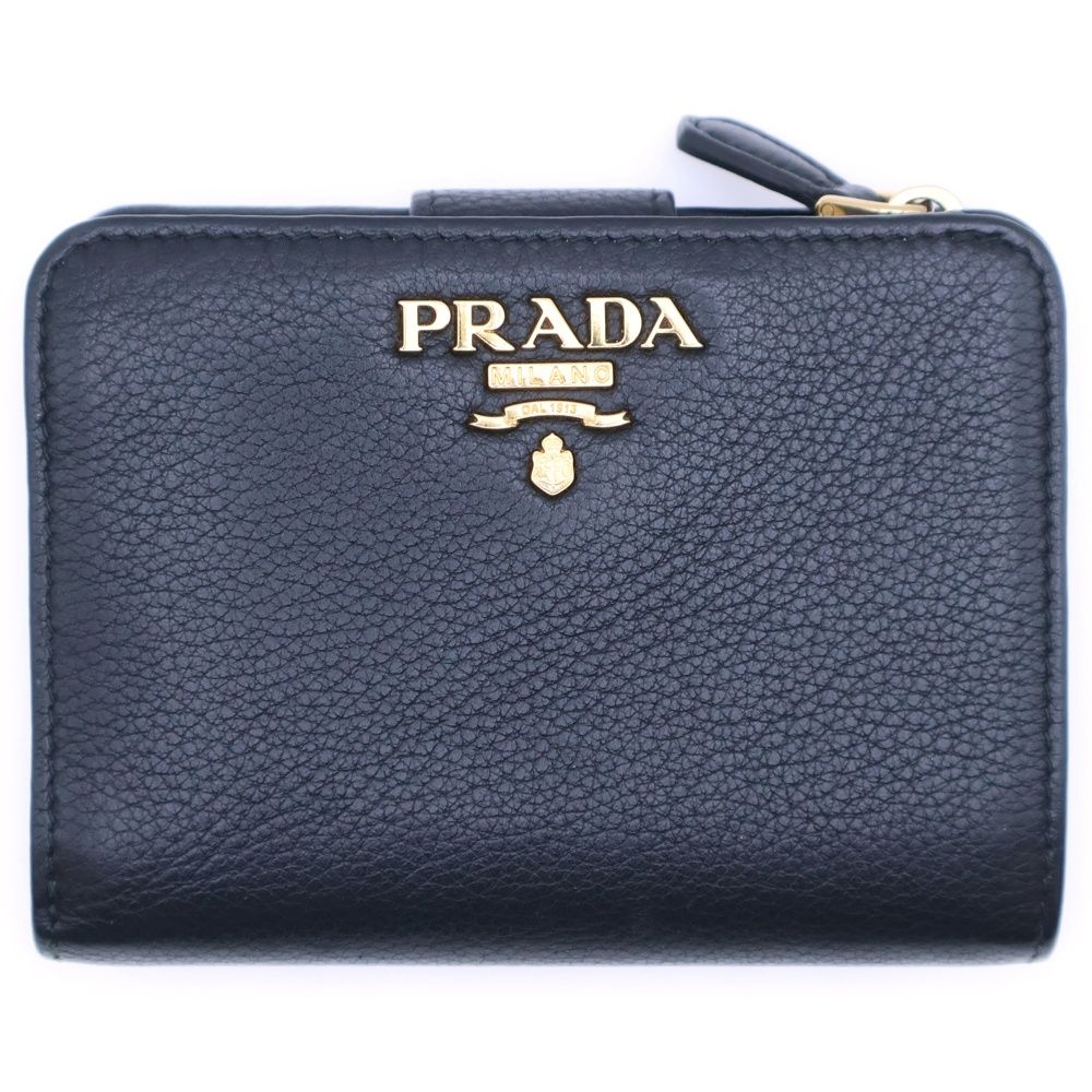 PRADA (プラダ) サフィアーノ コンパクトウォレット 二つ折り財布