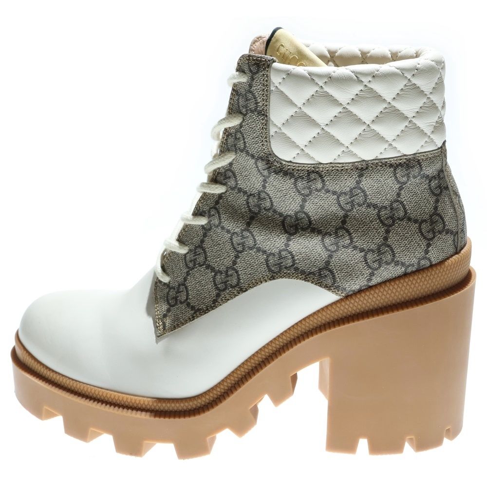 GUCCI (グッチ) GGスプリーム キルティング ヒール レザー レース