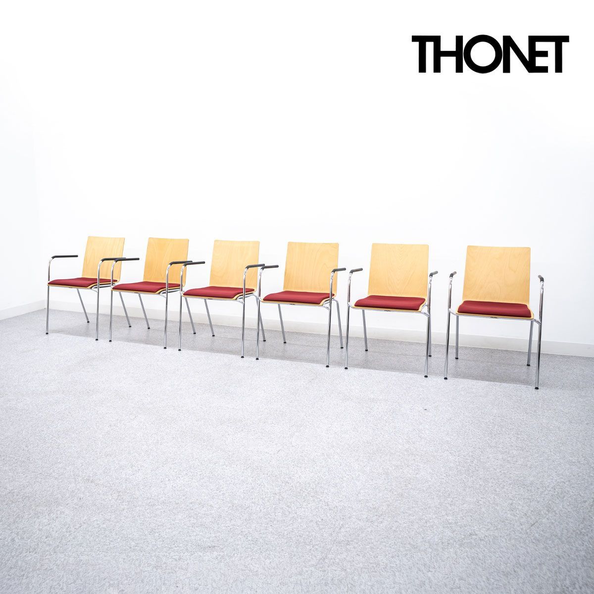 THONET トーネット S 162 SPF ダイニング アーム チェア 6脚セット ブナ材 ナチュラル デルフィン デザイン 定価63万