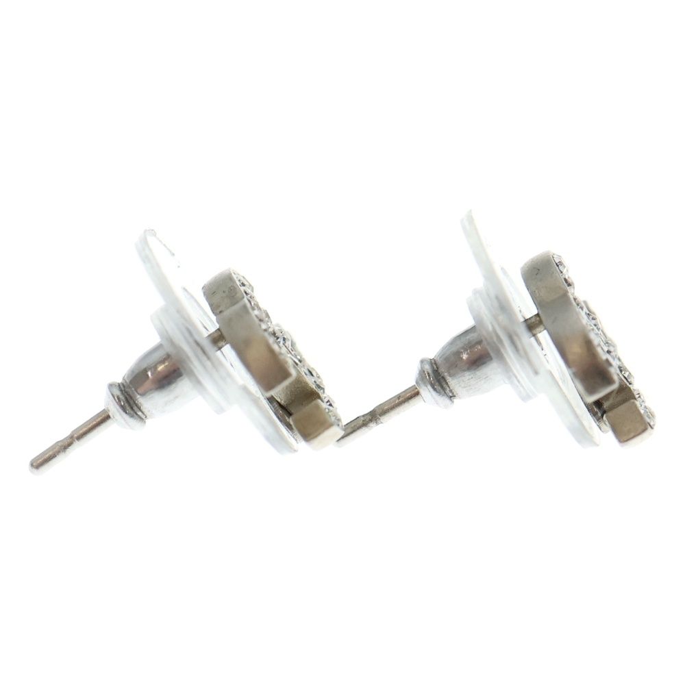 CHANEL (シャネル) ココマーク ラインストーン ピアス シルバー A13 A