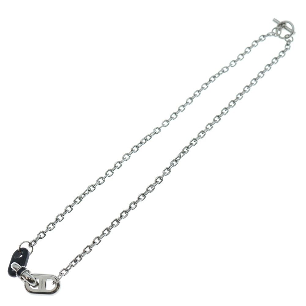 極美品 HERMES エルメス マイヨン ネックレス バッファロー エルメス マイヨン ネックレス バッファローホーン×メタル シルバー