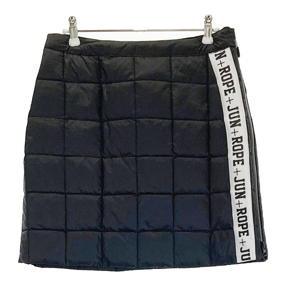 サイズ L JUN ROPE ジュン アンド ロペ ダウンスカート フルジップ サイドロゴ ブラック系 ゴルフウェア レディース ストスト