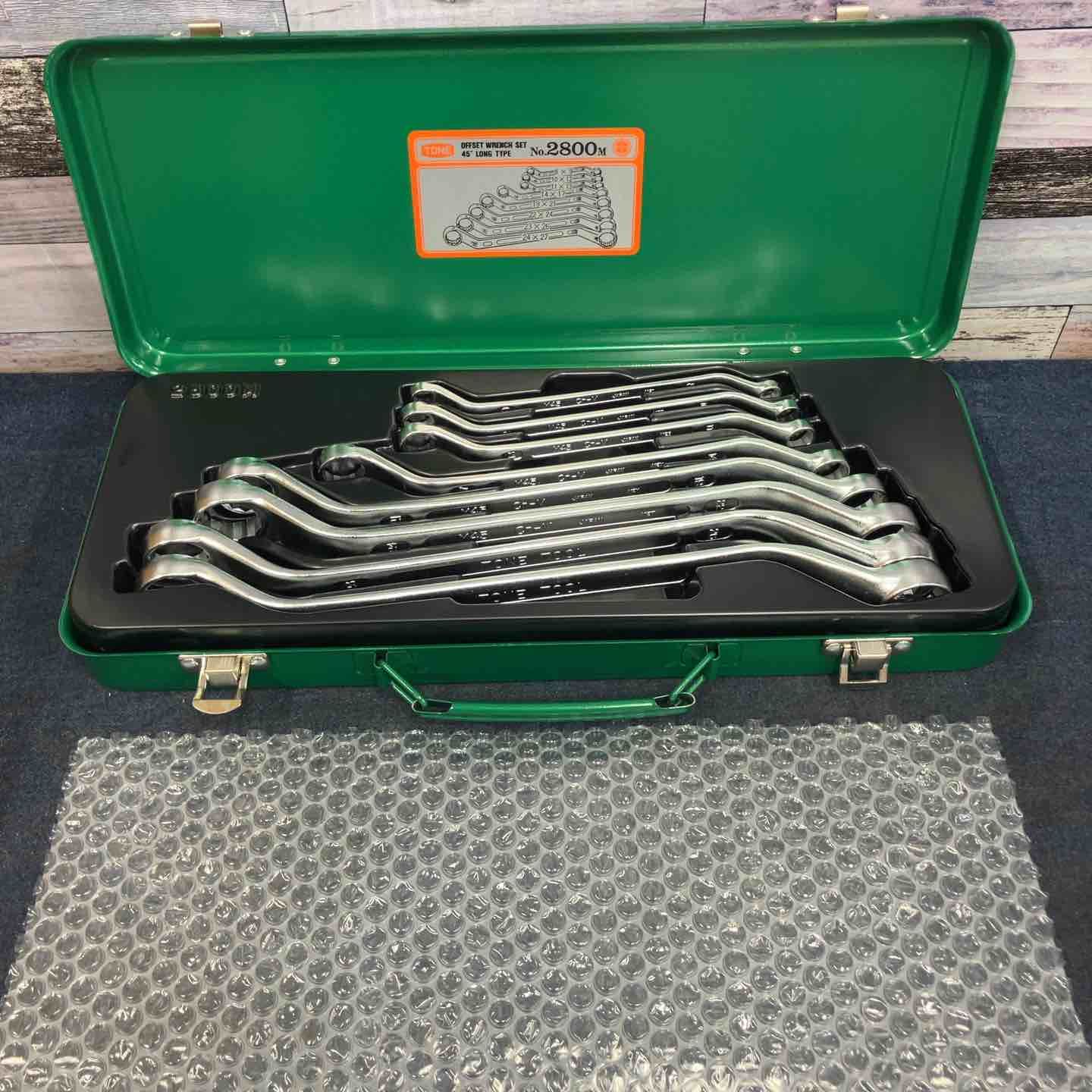 トネ TONE ロングめがねレンチセット 45° 2800 M 内容8点 シルバー