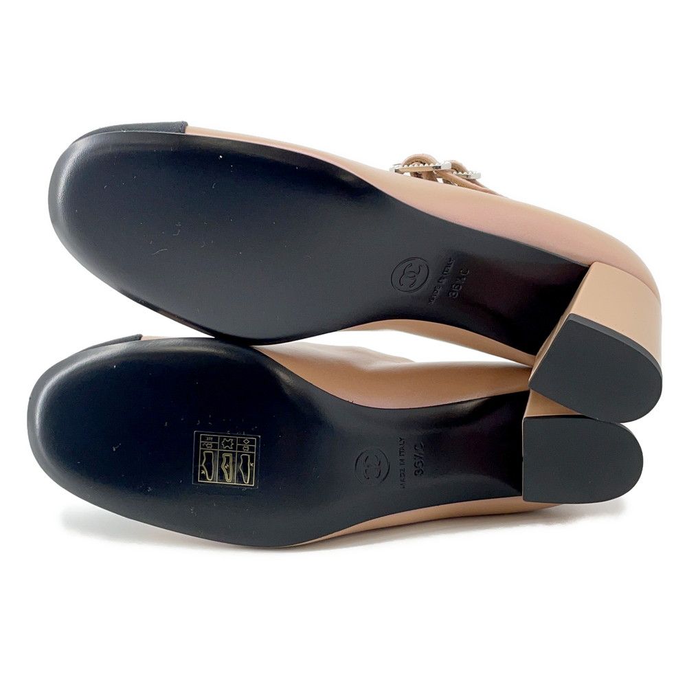 シャネル パンプス ココマーク メリージェーン ラムスキン フェイク