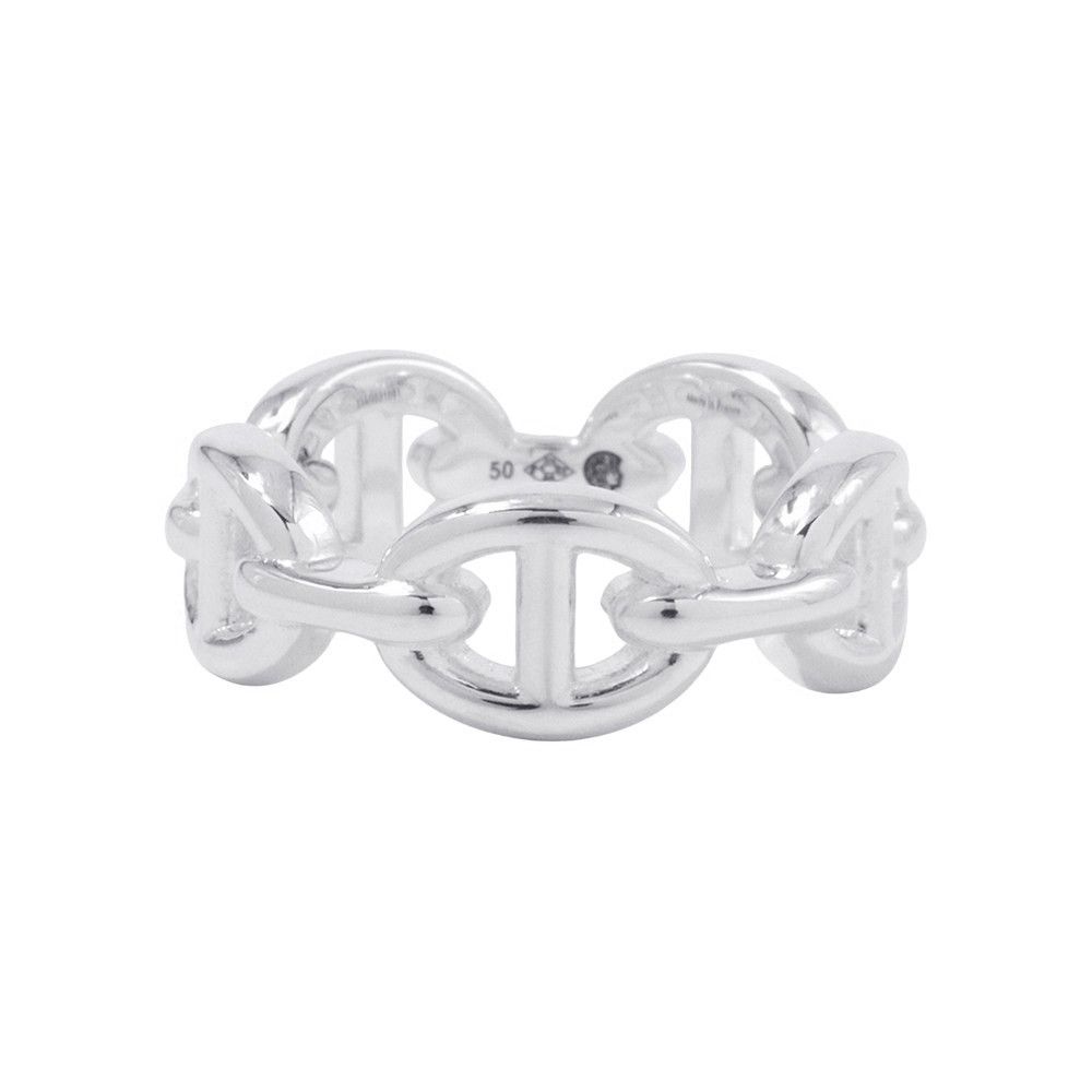 HERMESエルメスシェーヌダンクルアンシェネリングシルバーPM 50 エルメス HERMES リング 指輪 シェーヌダンクル H109507B アンシェネ