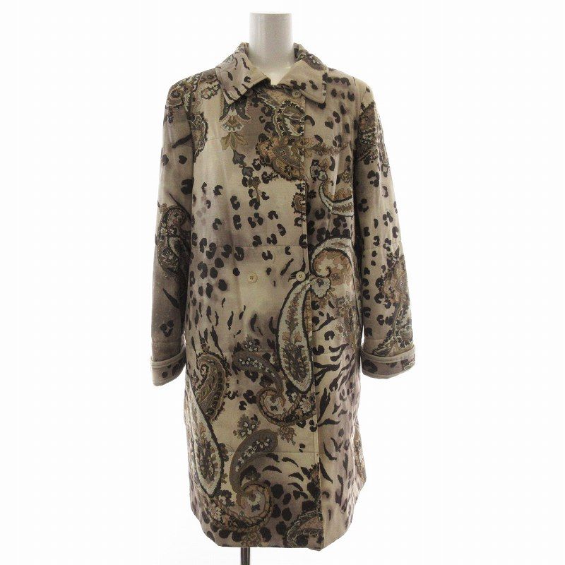 レオナール LEONARD FASHION 中綿コート 肩パッド レオパード