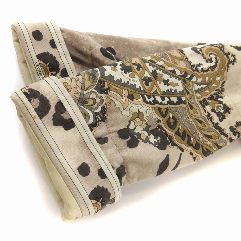 レオナール LEONARD FASHION 中綿コート 肩パッド レオパード