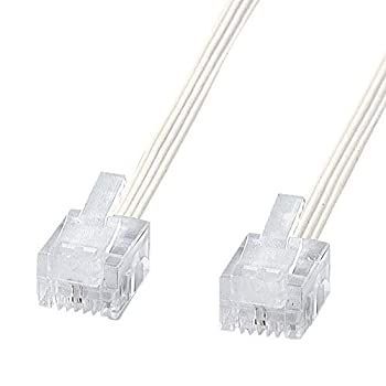 【中古】「未使用品」サンワサプライ やわらかスリムケーブル(白) 20m TEL-S2-20N2