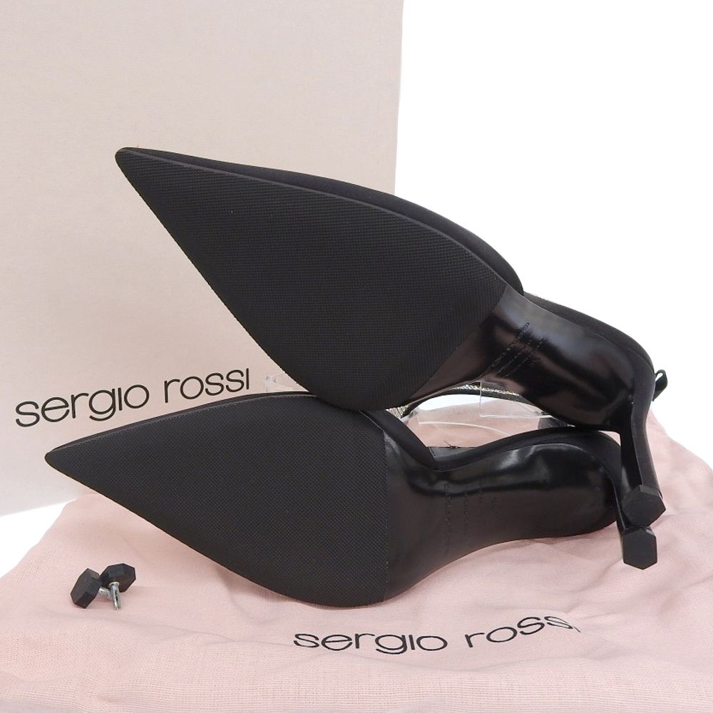 Sergio Rossi セルジオロッシ 未使用 Crystal-embellished satin pumps