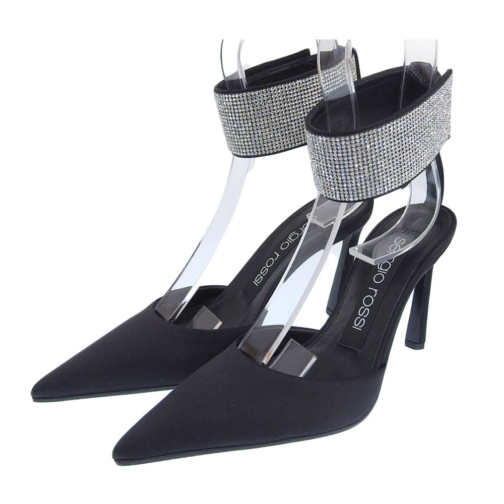 Sergio Rossi セルジオロッシ 未使用 Crystal-embellished satin pumps