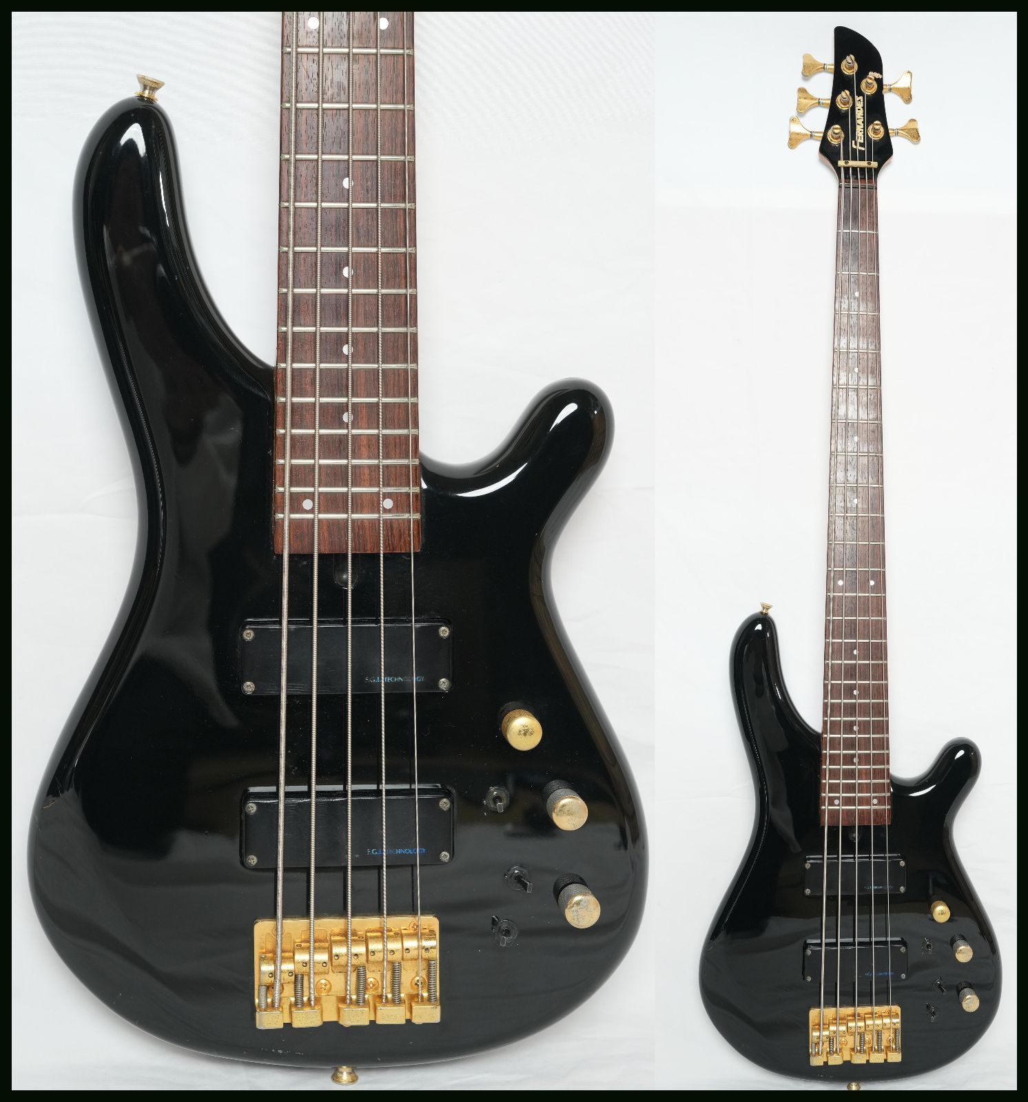 ☆FERNANDES☆FRB-105S BLACK (改) 5弦ベース 90年代 日本製