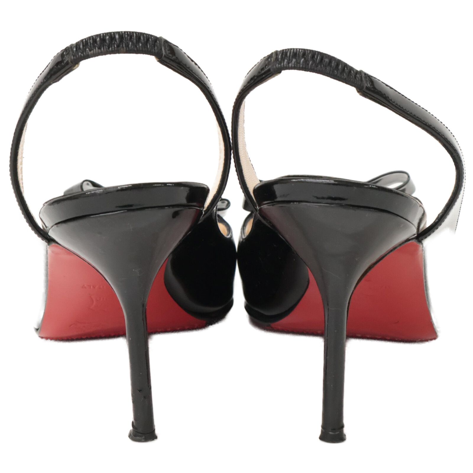 クリスチャンルブタン オープントゥ リボンパンプス Christian Louboutin クリスチャンルブタン リボン パテント オープン