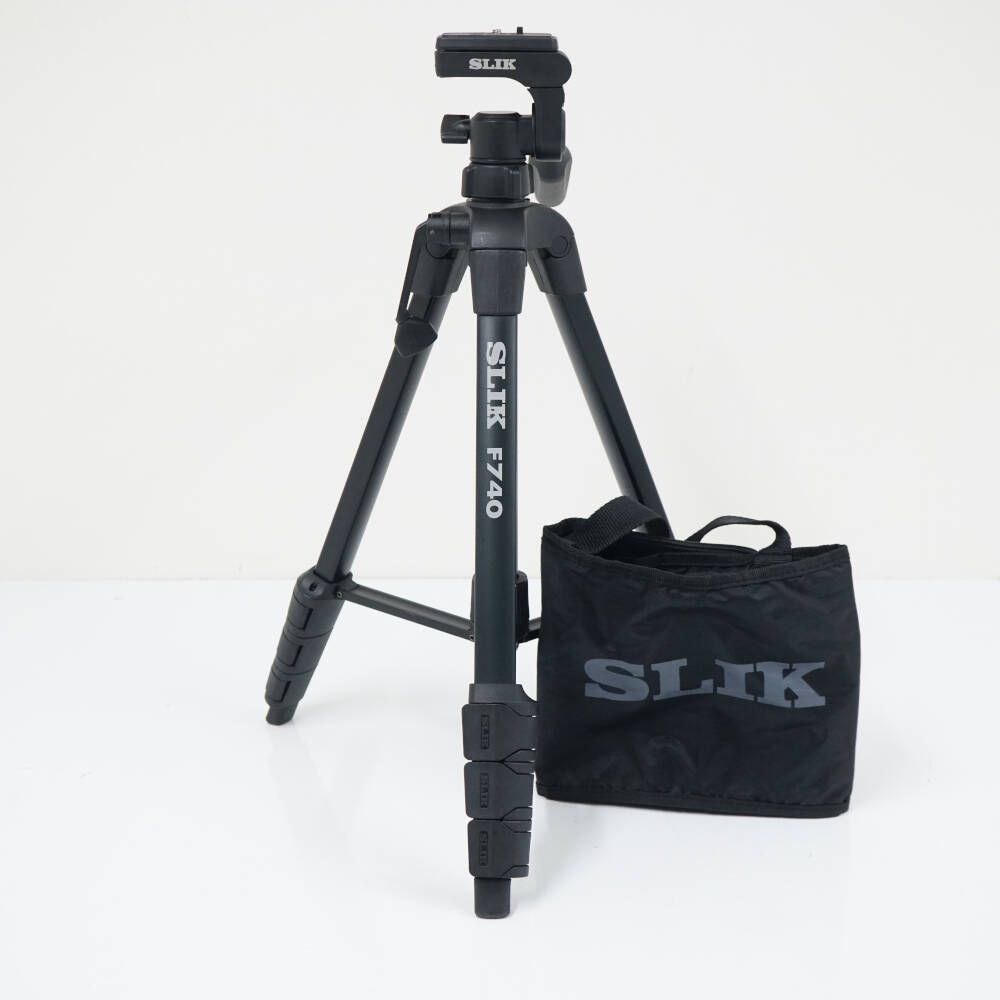 SLIK F740 ファミリー向け三脚 USED品 スリック 3Way雲台 3段 三脚