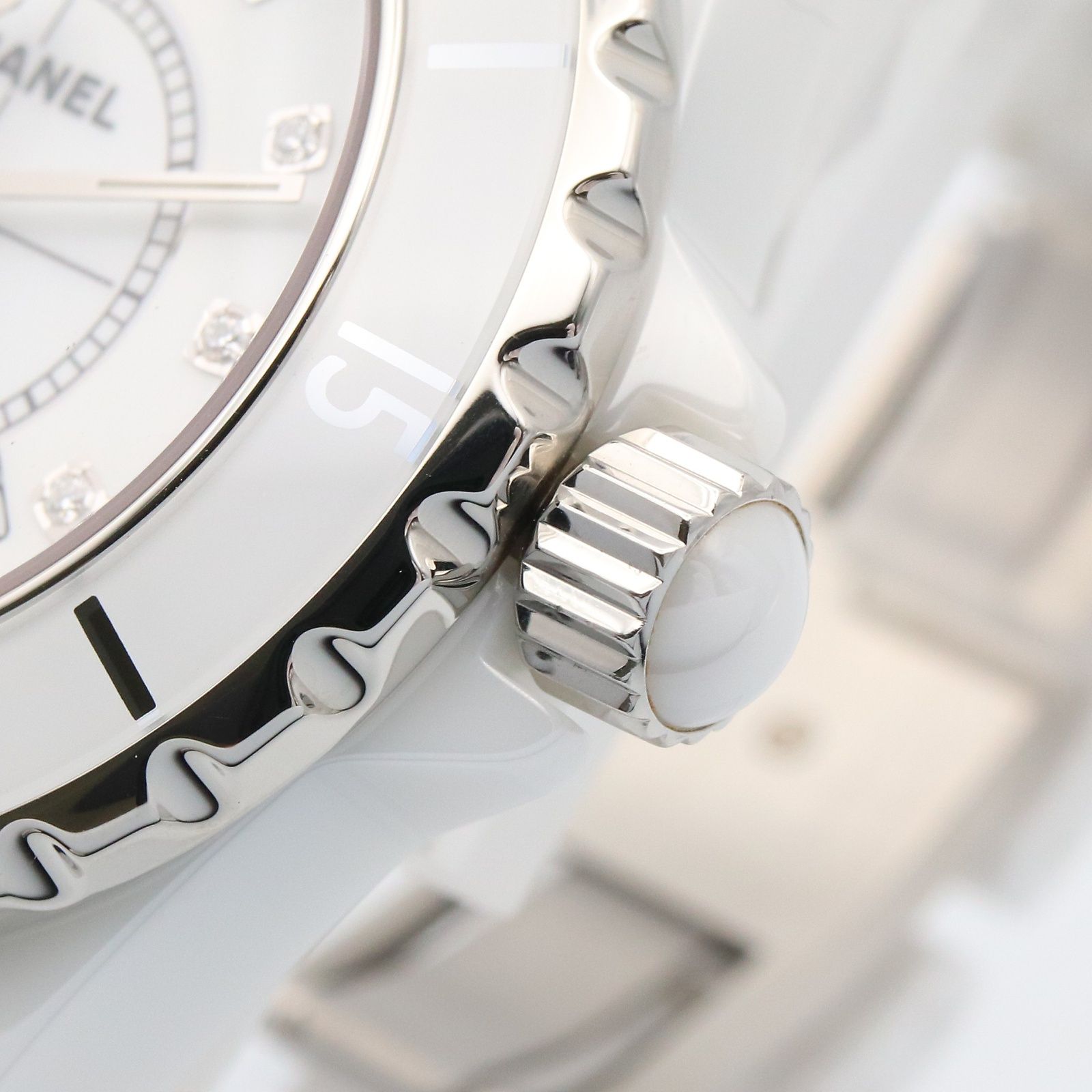 シャネル CHANEL 腕時計 J12 12Pダイヤ H1628 ホワイト セラミック