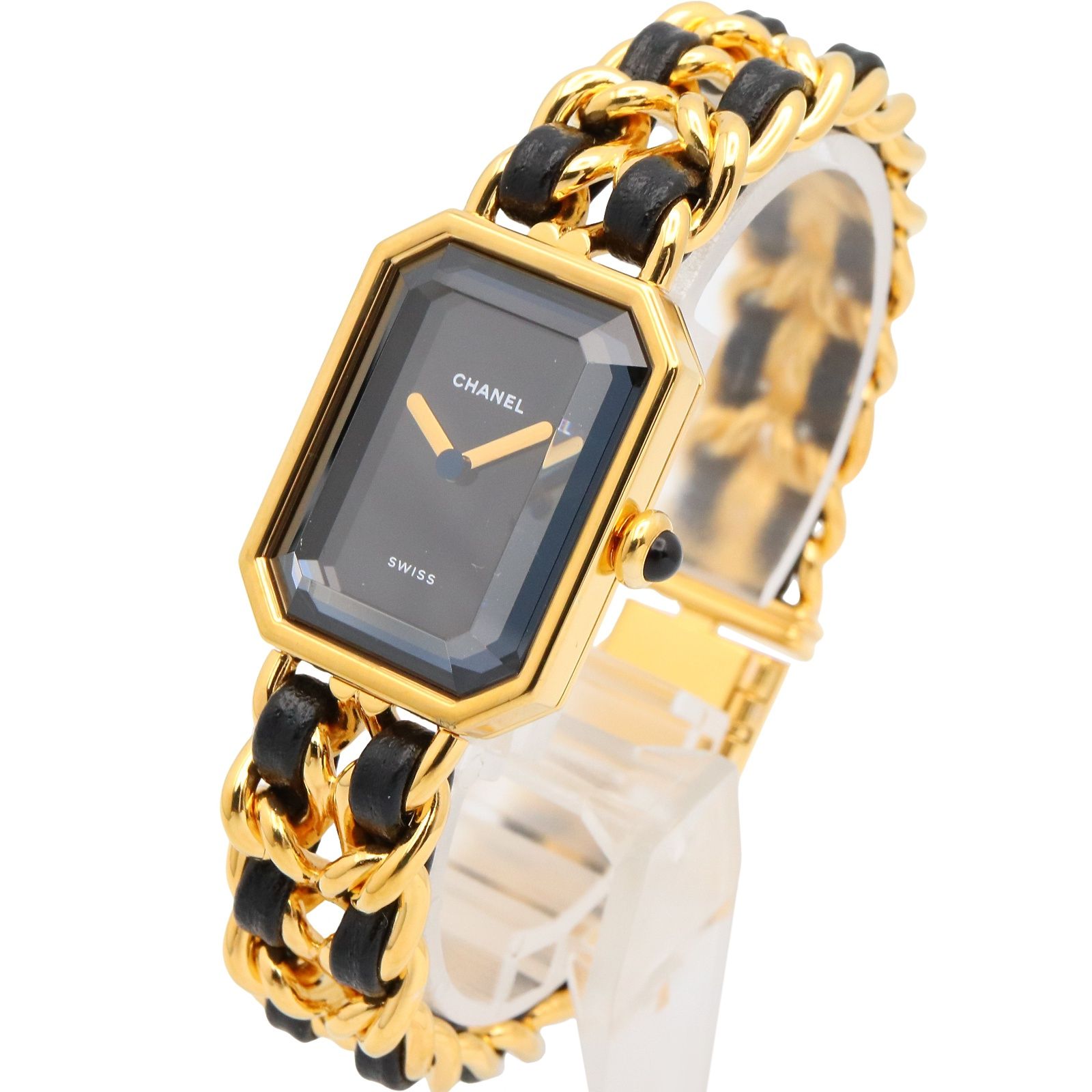 シャネル CHANEL 腕時計 プルミエール L H0001 ブラック GP（ゴールド