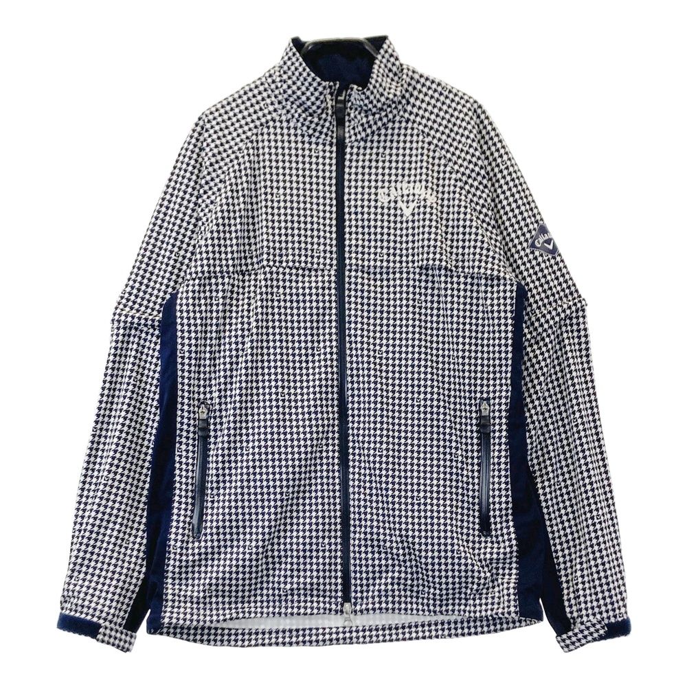 サイズ：M CALLAWAY キャロウェイ レインウェア セット 千鳥 ネイビー