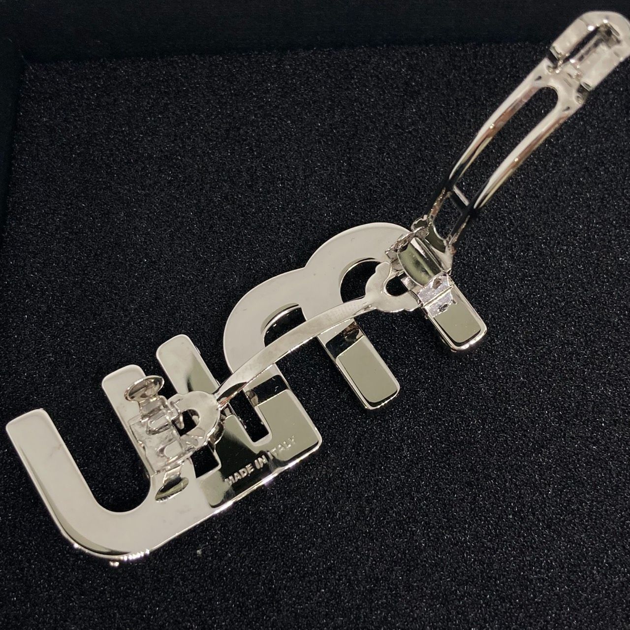 MIU MIU】ミュウミュウ バレッタ ラインストーン ビジュー シルバー