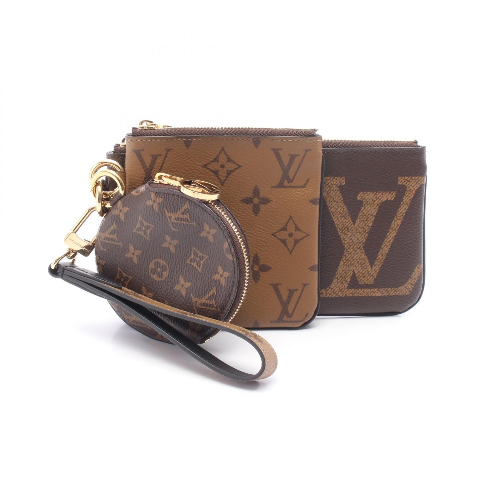 ルイ ヴィトン LOUIS VUITTON ポーチ ポシェット トリオ モノグラム ジャイアント リバース M 68756 レザー レディース A
