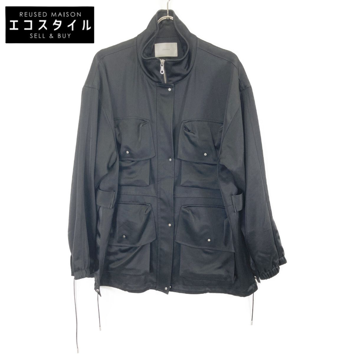 louren ローレン ﾌﾞﾗｯｸ patch pocket jacket F - メルカリ