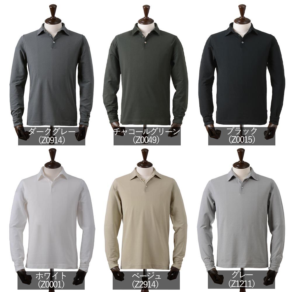 新品未使用】ザノーネ 春夏 アイスコットン 長袖 ポロシャツ サイズ48