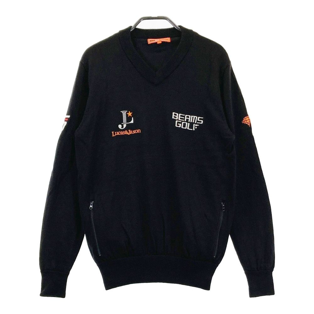 サイズ：S BEAMS GOLF ビームスゴルフ Vネック ニットセーター 裏地付
