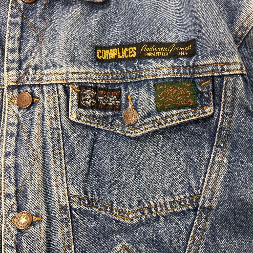 90s Complices デニムジャケット denim jacket ワッペン付き 裏地