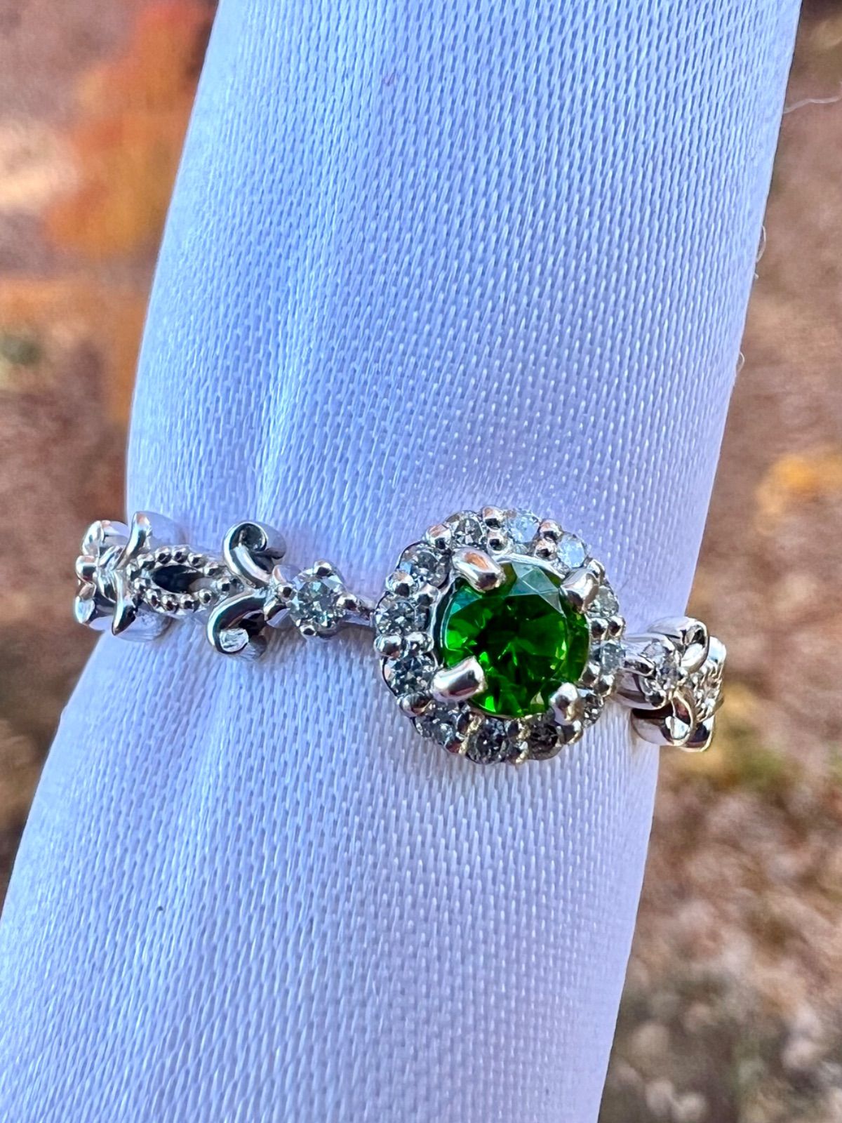 TOP！DEMANTOIDデマントイドガーネットPt950 ダイヤモンドリング JGGL