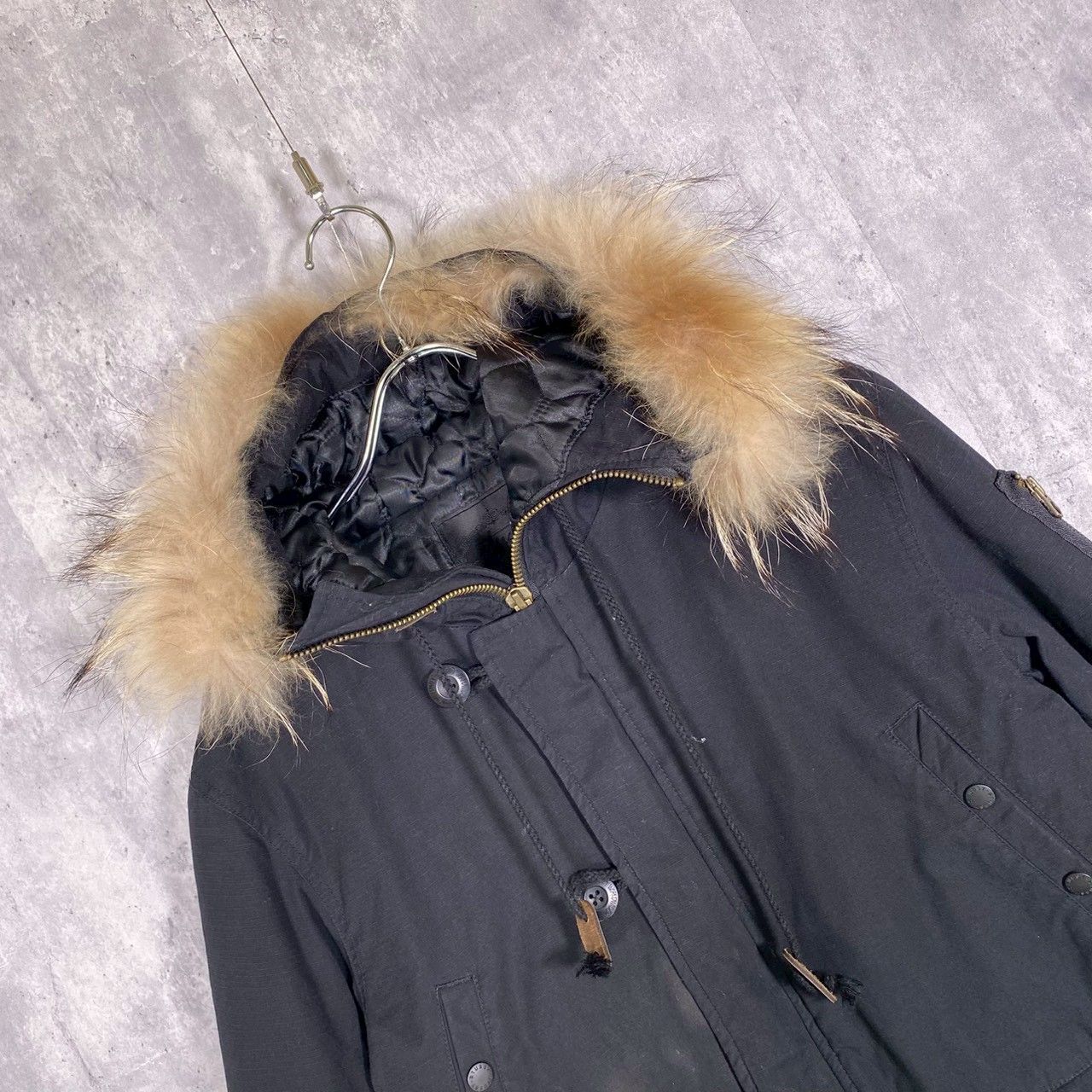 ショップ 『STUSSY』ステューシー (M) ファーフードジャケット