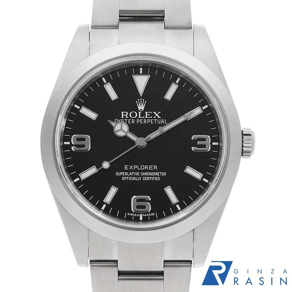 ROLEX 新型ボックス6個個中古　HK ロレックス エクスプローラーI 前期型 ブラックアウト 214270 ブラック