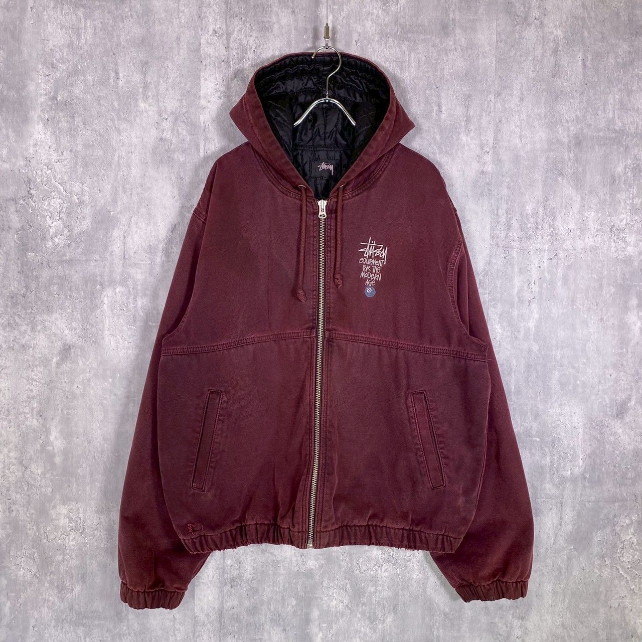 笑*笑様 STUSSY ダッグジャケット ワインレッド STUSSY』ステューシー (XL) ワークジャケット - メルカリ