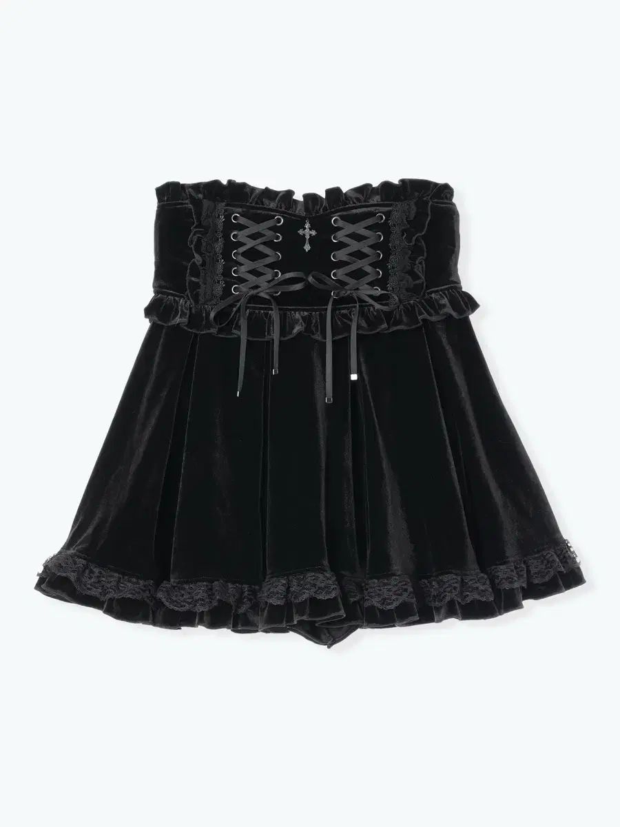 NOEMIE ダブル スピンン ド ゴシック フ ベロア スカーフ版 スカート ブラック 地雷系