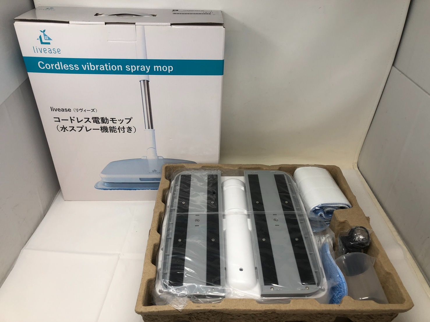 livease リヴィース コードレス電動モップ EM 011 W ホワイト 19450