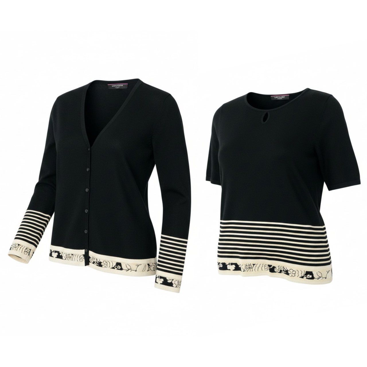 美品　LEONARD レオナール シルク　ニット　アンサンブル　カーディガン LEONARD レオナール アンサンブル ニット カーディガン L