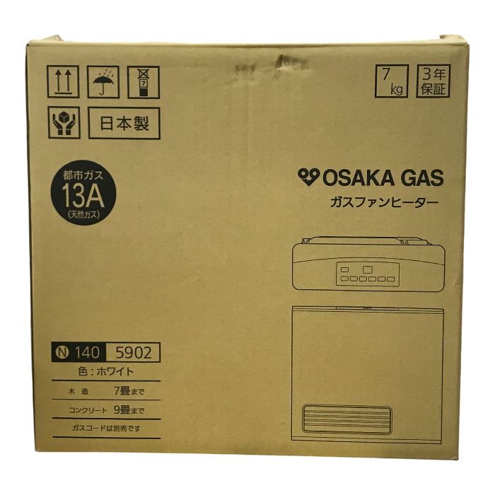 ノーリツ 大阪ガス ガスファンヒーター ホワイト 2.44kw 都市ガス用