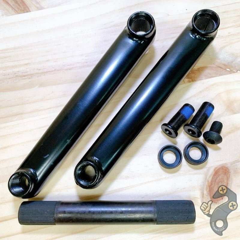 BMX クランクセット シルバー 48スプライン 170mm 19mm軸 クロモリ