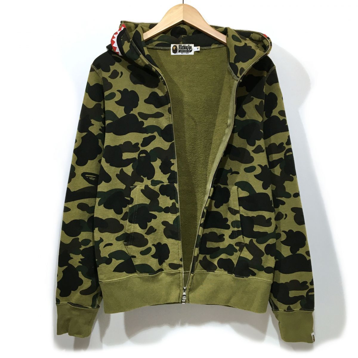 A Bathing Ape シャークパーカー　グリーン　エイプ　正規品 A BATHING APE アベイシングエイプ Shark Hoodie シャークパーカー