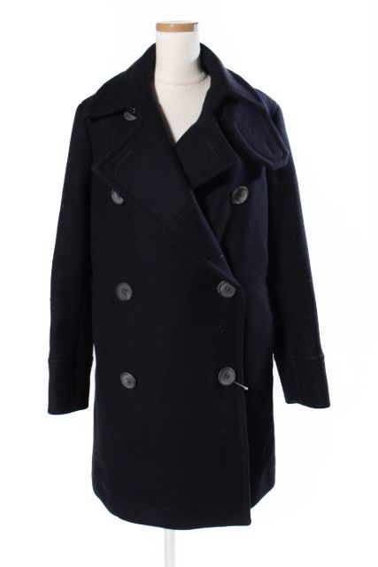 ザ リラクス THE RERACS Pコート メルトン ダブル ウール シルク 38 紺