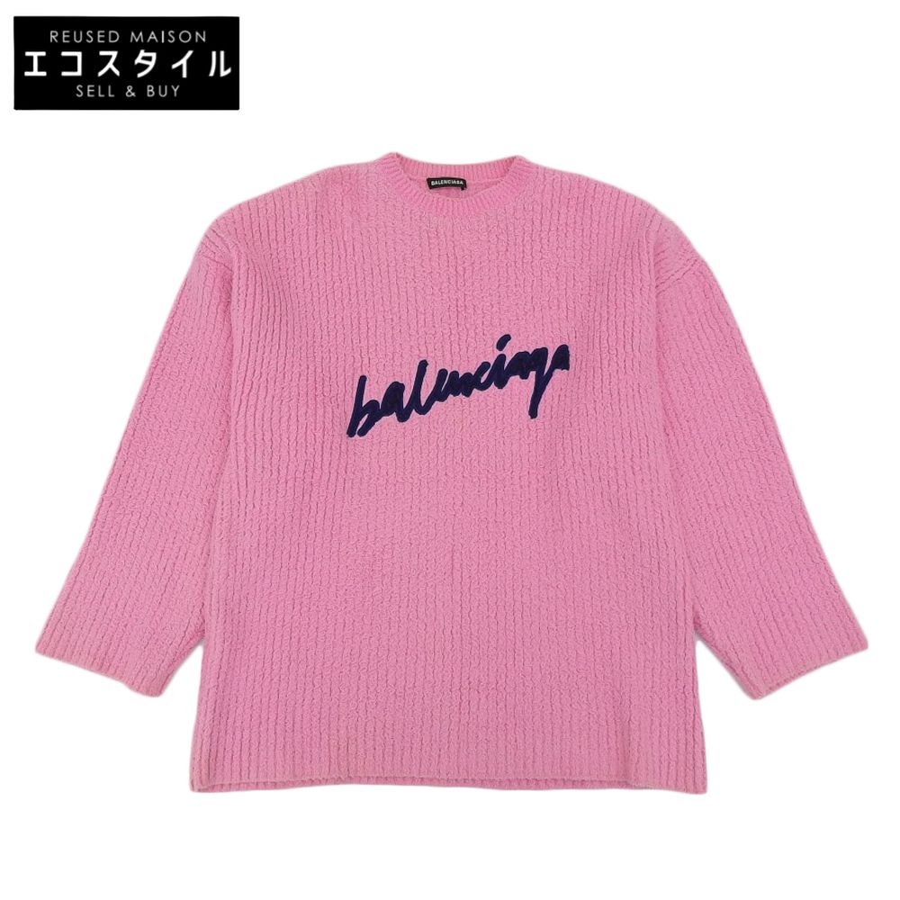 BALENCIAGA バレンシアガ ロゴ ニット 美品 ピンク サイズ40