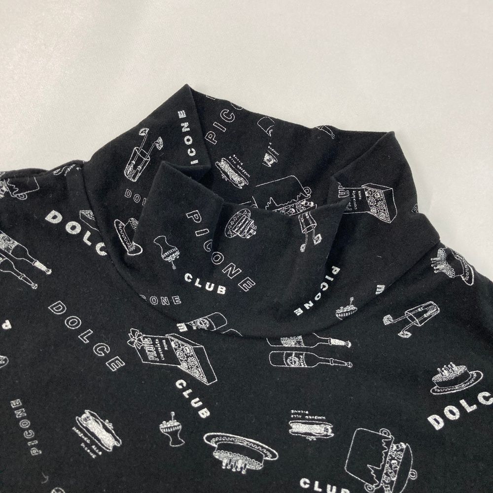 サイズ：2 PICONE CLUB ピッコーネクラブ ハイネック 長袖Tシャツ 総柄