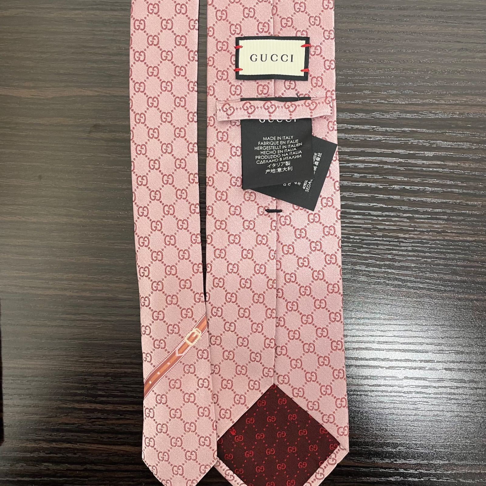 美品】GUCCI グッチ GGパターン ネクタイ 2本セット ワインレッド